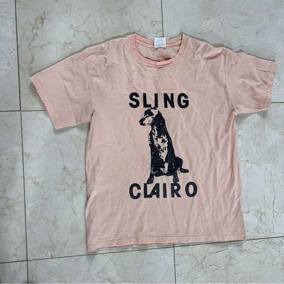 Brandy Melville Tops - Brandy Melville Women's Tan and Cream T-shirt Sling Clairo Limited Edition 2021